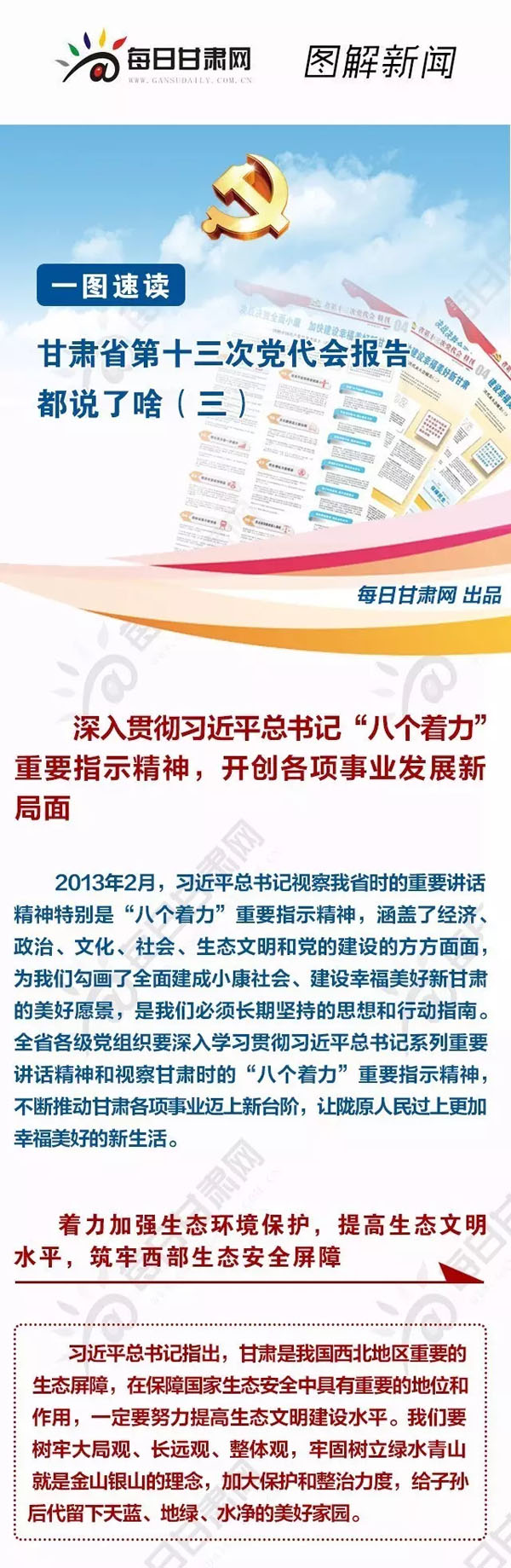圖解 | 甘肅省第十三次黨代會(huì)報(bào)告都說了啥（三）